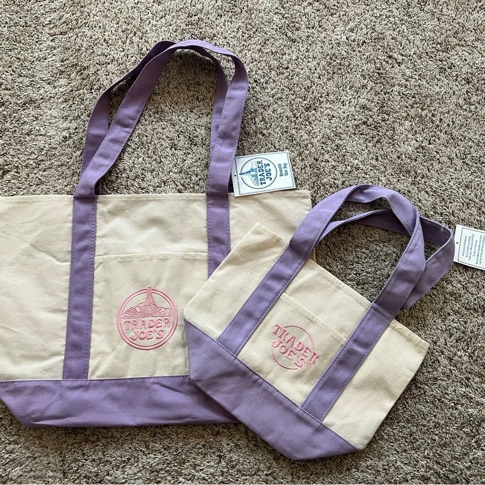 2 pcs large and mini Trader Joe’s tote bag - Picture 2 of 2